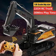 High Simulation Excavator Metal Alloy 2.4G 22CH Remote Control Excavator Truck 680Degree Rotation light sound RC Excavator Toys 2024 - buy cheap