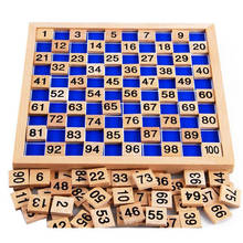 Montessori-Juguetes Educativos de madera para niños, mesa de 1-100 dígitos, enseñanza de matemáticas para niños, juguete de aprendizaje de matemáticas 2024 - compra barato