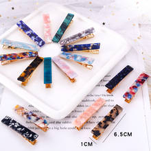 Korean Hair Clips Girls Acrylic Barrettes Crystal Color Hairpins Rectangular Hairgrips Iridescent Hair Accessories 2024 - buy cheap