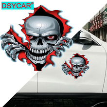 Dsycar adesivos engraçados com caveira, adesivo de engraçado com crânio para vidro de carro decorativo 2024 - compre barato