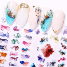 1 лист 3D наклеек для ногтей, волнистые мраморные цветущие переводные наклейки для ногтевого дизайна, переводки, украшения, идея «сделай сам», аксессуары для ногтей 2024 - купить недорого