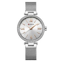 Relógio de pulso feminino de marca luxuosa, relógio de quartzo de aço para esporte com pulseira de malha de aço, novo, 2020 2024 - compre barato