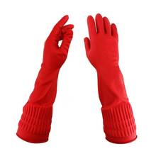 Kitchen Gloves Washing Dishes Cleaning Washing Red Latex Gloves Gloves Waterproof Sleeve Long Rubber Tool G1M2 2024 - buy cheap