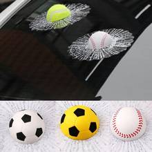 3D Football Tennis Ball Hits Car Body Car Stickers Auto Window Decals Car-Styling Water-resistant High stickiness Bumper Decal 2024 - buy cheap