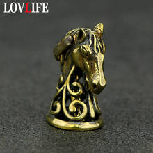 Brass Horse Head Bell Key Chains Pendants Jewelry Retro Copper Animal Keychains Men Car Key Rings Hanging Charms Antique Trinket 2024 - buy cheap