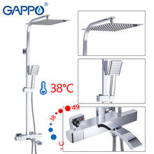 GAPPO Shower Faucets Thermostatic Bathroom Shower Set Thermostatic Bath Shower Waterfall Shower Heads Chrome Mixer Water Tap 2024 - buy cheap