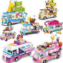 Food Ice Cream Car Camper Friends Sets Building Block Kits Model Bricks Kids Toys Book City Girls Club Hot Dogs Hamburger Candy 2024 - buy cheap