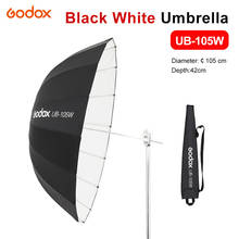 Godox-UB-105W parabólica de 105cm para estudio, paraguas de luz reflectante parabólica, en color negro y blanco, con difusor de color negro y plateado, 41in 2024 - compra barato