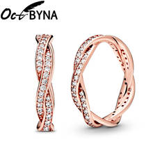 Octbyan модное очаровательное кольцо для женщин, розовое золото, кубический цирконий, обручальное Брендовое кольцо для женщин, ювелирное изделие, Прямая поставка 2024 - купить недорого