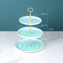 English Afternoon Tea Cake Plates Ceramic Multilayer Fruit Plate Metal Pole Snack Tray Disc Cake Stand Bread Dishes 2024 - buy cheap