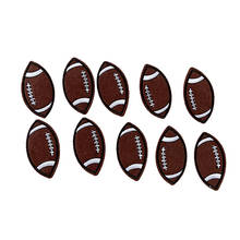 10 PCS Brown Rugby Embroidered Patches Iron on American Football Embroidery Appliques for T-shirt Jackets Backpack Shoes 2024 - buy cheap
