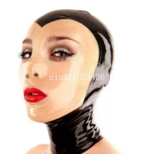 New Hot Sale Latex Hood with Open Big Eyes Back Zip Fetish Hood Mask Latex Mask Rubber Hood for Party Wear Cosplay Costumes 2024 - buy cheap