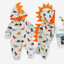 Novelty Toddler Baby Boy Girl Kids Dinosaur Romper Baby Autumn Clothes Long Sleeve Hooded Jumpsuits Baby Cotton Romper 0-24M 2024 - buy cheap