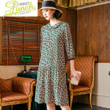 Женское платье из натурального шелка, с цветочным принтом, элегантное зеленое платье-миди, Повседневное платье в стиле Питера Пэна с воротником, Pph422, большие размеры, лето 100% 2024 - купить недорого