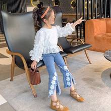 New 2021 Spring Autumn Girls Princess 2pcs Clothes Set Baby Kids Children Long Sleeve Blouse Shirt+Jeans Pant Sets Outfits J25 2024 - buy cheap