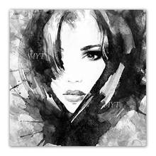 100% Hand-painted Beautiful Girl Face Oil Painting Bedroom Decoration Modern Canvas Wall Art Unframed Portrait Paintings Artwork 2024 - buy cheap