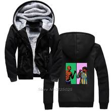 Большие черные толстовки Tupac, известные, быстрая доставка! Толстовка мужская с капюшоном, зимняя теплая толстовка, худи, уличная одежда в стиле Харадзюку 2024 - купить недорого