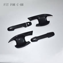 FIT For C-HR CHR 2017 2018 2019 Door Handle Bowl Cover ABS Carbon Fiber Outside Handle Cover For Chr Exterior Car Styling 2024 - buy cheap