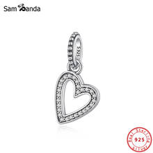 Cuentas de plata esterlina 100% para mujer, abalorios de corazón de amor, CZ 925 originales, para joyería, collar de pulsera, DIY 2024 - compra barato