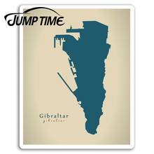 Jump time gibraltar mapa adesivos de vinil diversão viagem etiqueta do portátil bagagem decalque do carro à prova dwaterproof água janela pára-choques auto acessórios 2024 - compre barato