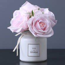 Букеты из роз с 5 головками, украшение для дома, свадебный букет, поддельные розы 2024 - купить недорого
