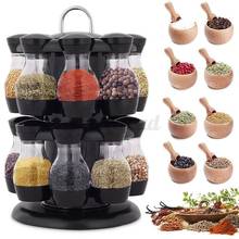 8/16Pcs Rotating Cruet Condiment Seasoning Jars Spices Sprays Pepper Kitchen Organizer Salt Rack Storage Holder Shakers Bot 2024 - buy cheap