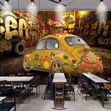 Papel de parede com mural personalizado 3d, adesivo à prova d'água, decoração de parede, restaurante, café, retrô 2024 - compre barato