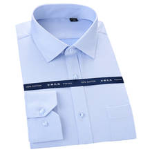 Grevol-camisa social básica masculina, sólida, social, manga longa, listrada, camisas brancas, trabalho social, roupas de escritório, 2024 - compre barato