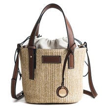 Handmade Woven Beach Straw Bag Handbags Women Summer Rattan Bucket Bag Bohemia Knitted Big Shoulder Bag Travel Tote Lady Purses 2024 - buy cheap