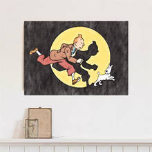 Bedroom decoration wall paintings The Adventures of Tintin canvas high definition poster picture wall art photo frames manga 2024 - buy cheap