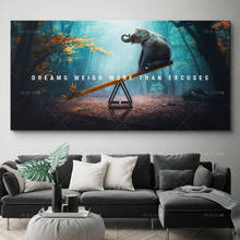 Impressão em hd para decoração de casa, pintura em tela, decoração de parede, elefante, poster dos sonhos, peso mais do que articulações, arte da parede, imagem, sala de estar 2024 - compre barato