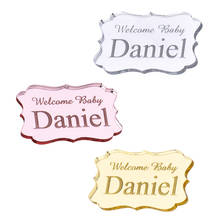 20PCS Personalized Tags Acrylic Mirror Square  Custom Name Invitation Cards Chocolate Tag  Baby Shower Gift Wedding  Decor 2024 - buy cheap