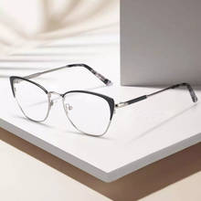 BLUEMOKY-gafas ópticas de Metal para mujer, montura de ojo de gato, ultraligeras, de diseñador de marca, lentes transparentes para miopía, CR-39 2024 - compra barato