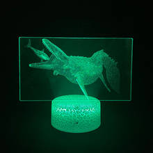 Luz de noche LED con imagen 3D de dinosaurio, lámpara de luz nocturna USB, Mosasaur, atmósfera, decoración del hogar, regalo de cumpleaños, amigo y niño 2024 - compra barato