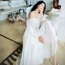 Nightgown Elegant Woman Night Dress White Cotton Sleepwear Pregnant woman Nightgown 2024 - buy cheap