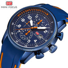 MINIFOCUS Military Top Luxury Brand Quartz Watch Man Sport Casual Cool Chronograph Wristwatch Men Blue Silicone Strap Waterproof 2024 - buy cheap