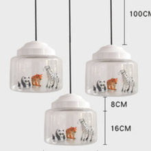 New Classical modern Nordic glass led ceiling lights with small PVC Novelty animals led hanging lamps for bedroom kids room 2024 - buy cheap