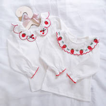 Camiseta de algodón para niños y niñas, blusa bordada de manga larga con dibujos de flores y fresas, para primavera y otoño, de 1 a 6 años 2024 - compra barato