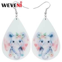 WEVENI-pendientes acrílicos de elefante rosa en forma de lágrima, joyería colgante para mujer, niña, adolescente, fiesta, accesorio de regalo de decoración 2024 - compra barato