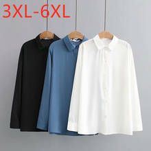 New 2021 Ladies Spring Autumn Plus Size Tops For Women Large Long Sleeve Loose Casual Button White Chiffon Shirt 3XL 4XL 5XL 6XL 2024 - buy cheap