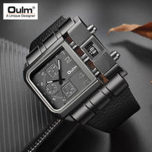 Oulm 3364 Big Square Dial Watches Men Luxury Brand Sport Male Quartz Watch PU Leather Men's Wristwatch relogio masculino 2024 - buy cheap