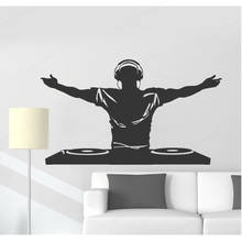 YOYOYU Vinyl Wall Decal DJ Music Disco Headphones Nightclubs Vinyl Wall Art Stickers Living Room Removable Art Wall MuralHL158 2024 - buy cheap