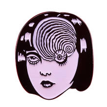 Gumaki junji ito esmalte pino japonês horror personagem lapela pino goru globo ocular mangá anime jóias