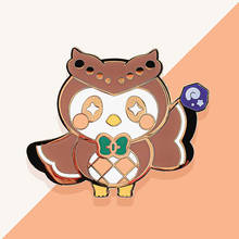 Kawaii Blathers Owl Villager Brooch Pins Enamel Metal Badges Lapel Pin Brooches Jackets Jeans Fashion Jewelry Accessories 2024 - buy cheap