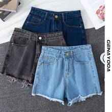 Genayooa shorts jeans feminino clássico vintage cintura alta perna larga feminino caual verão senhoras shorts jeans para mulher 2021 verão 2024 - compre barato