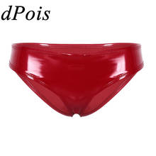 Women Lingerie Wetlook Patent Leather Reflective High Cut Thongs Mini Bikini Briefs Underwear Underpants Female Sissy Panties 2024 - buy cheap