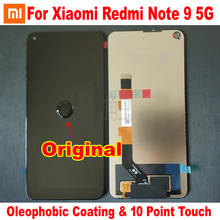 100% original novo sensor de vidro para xiaomi redmi nota 9 5g m2007j22c display lcd tela toque digitador assembléia móvel pantalla 2024 - compre barato