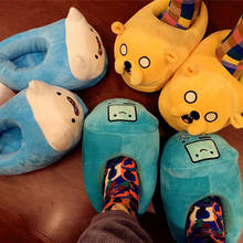 HKSNG Adventure Cartoon Indoor Jake Slippers Winter Warm Unisex Couples Plush Shoes Home House Slippers Children Cartoon 2024 - buy cheap