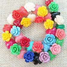 30pcs new camellia flower mix colors by randoms size 12mm beads strings clay material women bracelets making jewelry findings 2024 - buy cheap