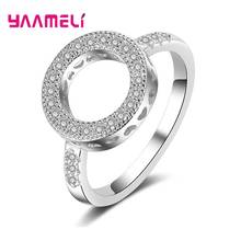 Charms Bijouterie 925 Sterling Silver Cubic Zirconia Anel For Women Couple Engagement Wedding Rings Fashion Round Shape Jewelry 2024 - buy cheap